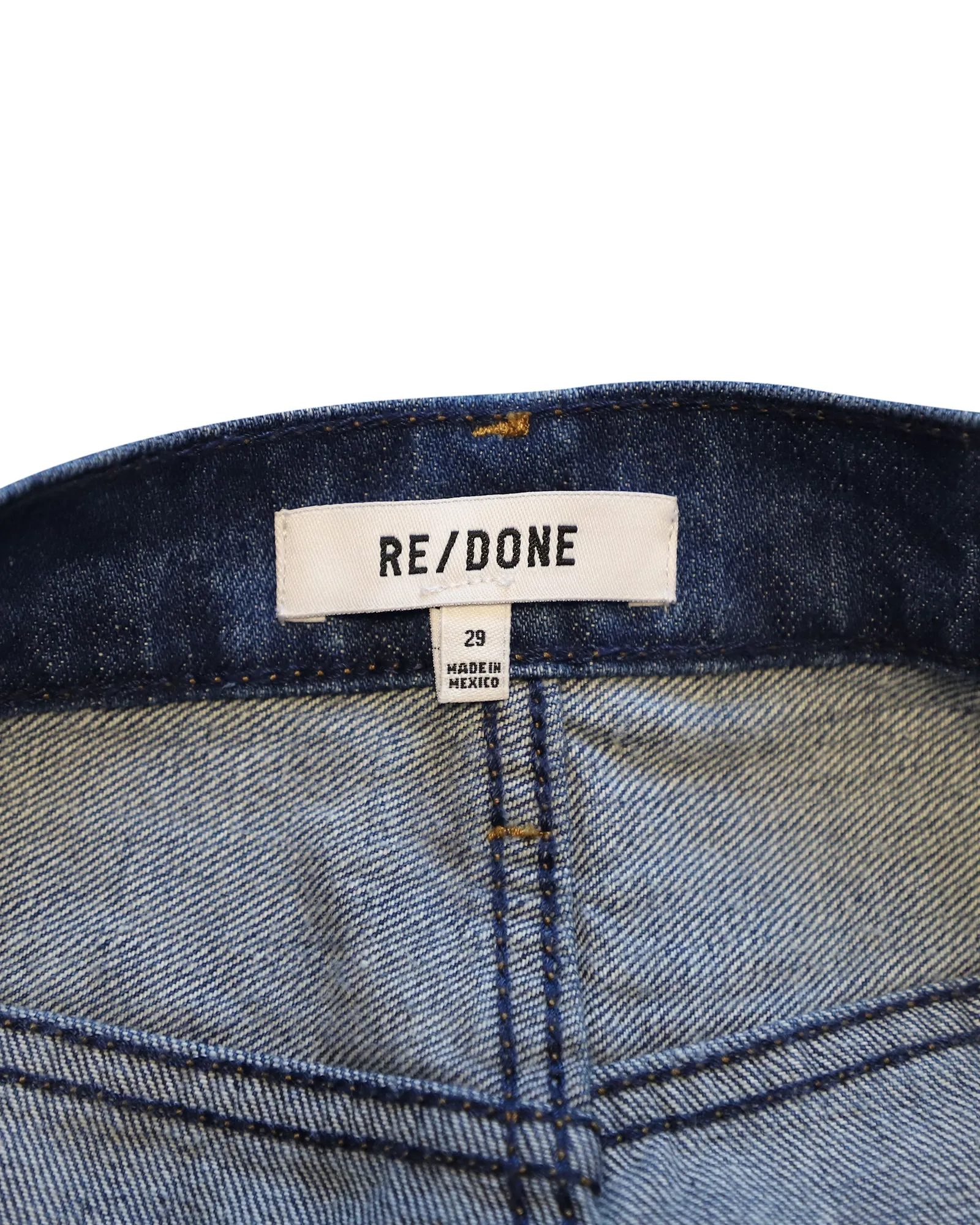 Re/done Straight Leg Denim Jeans in Blue Cotton