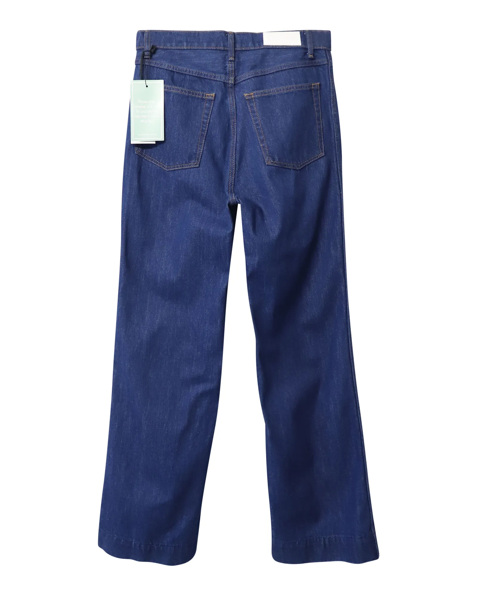 Re/done Straight Leg Denim Jeans in Blue Cotton