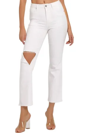 Relaxed Distressed Jeans In White