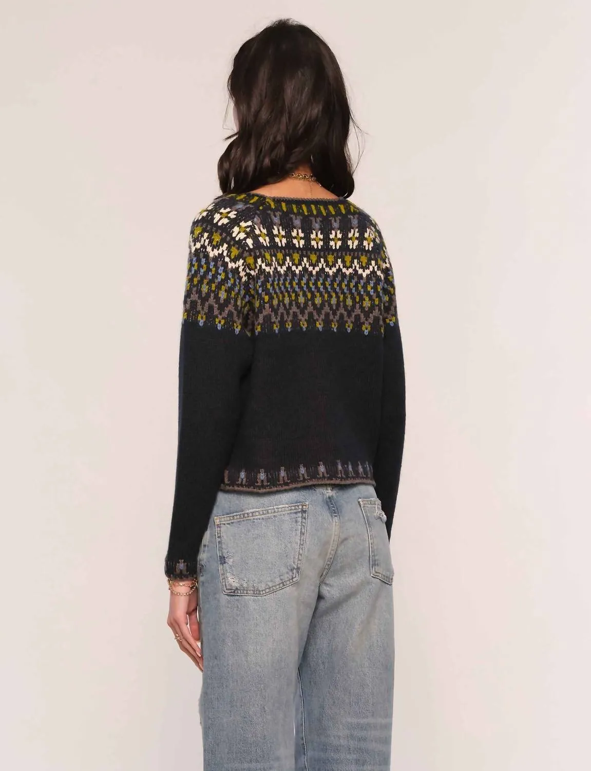 Rima V Neck Cardigan In Multicolor