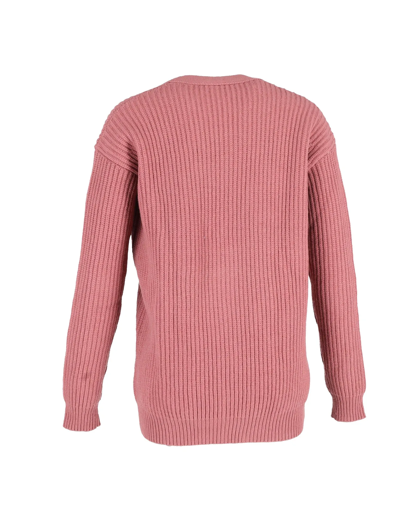 Rochas Bug Brooch Knitted Cardigan in Pink Cotton Wool