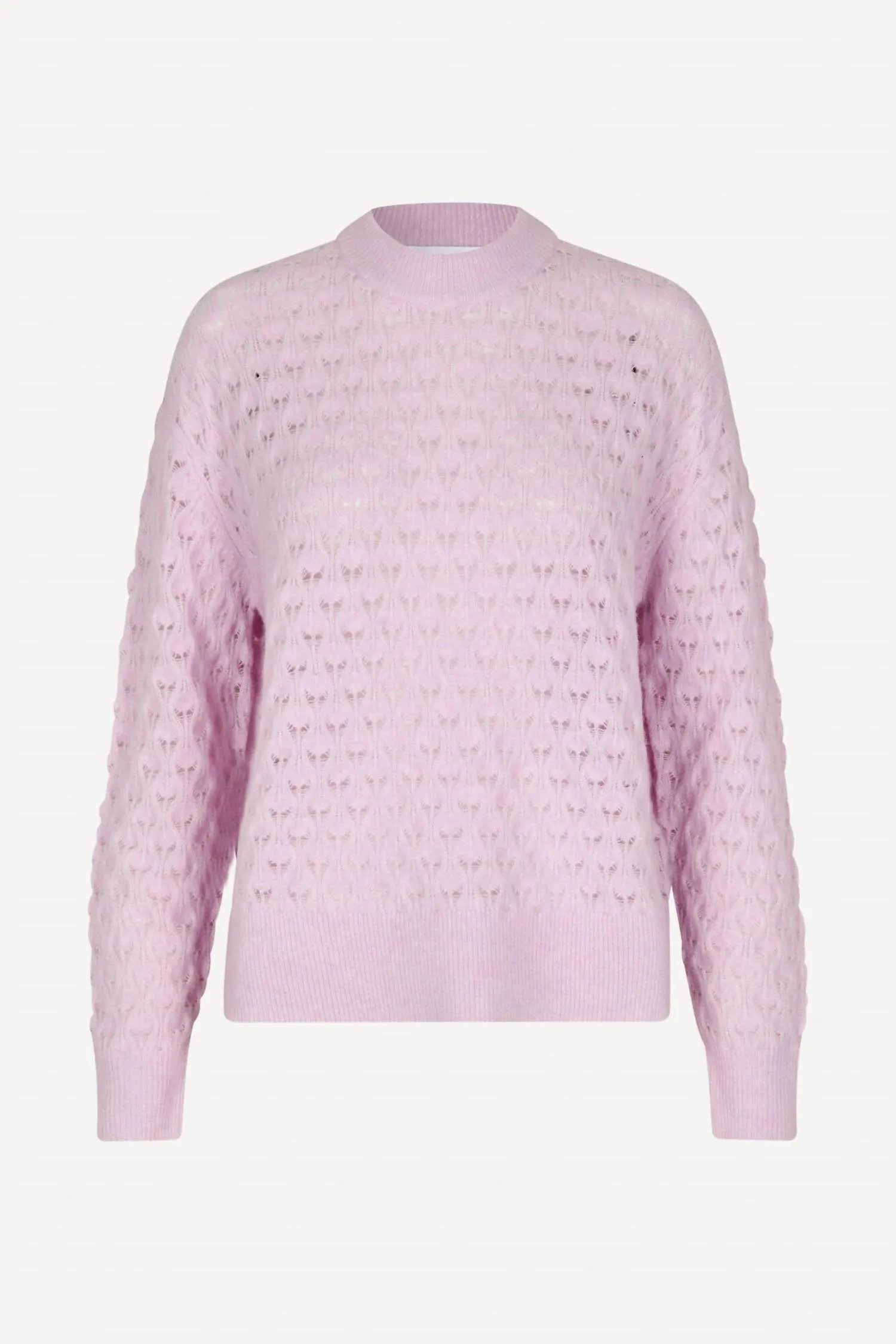 Saanour Pointelle Sweater In Lilac Snow