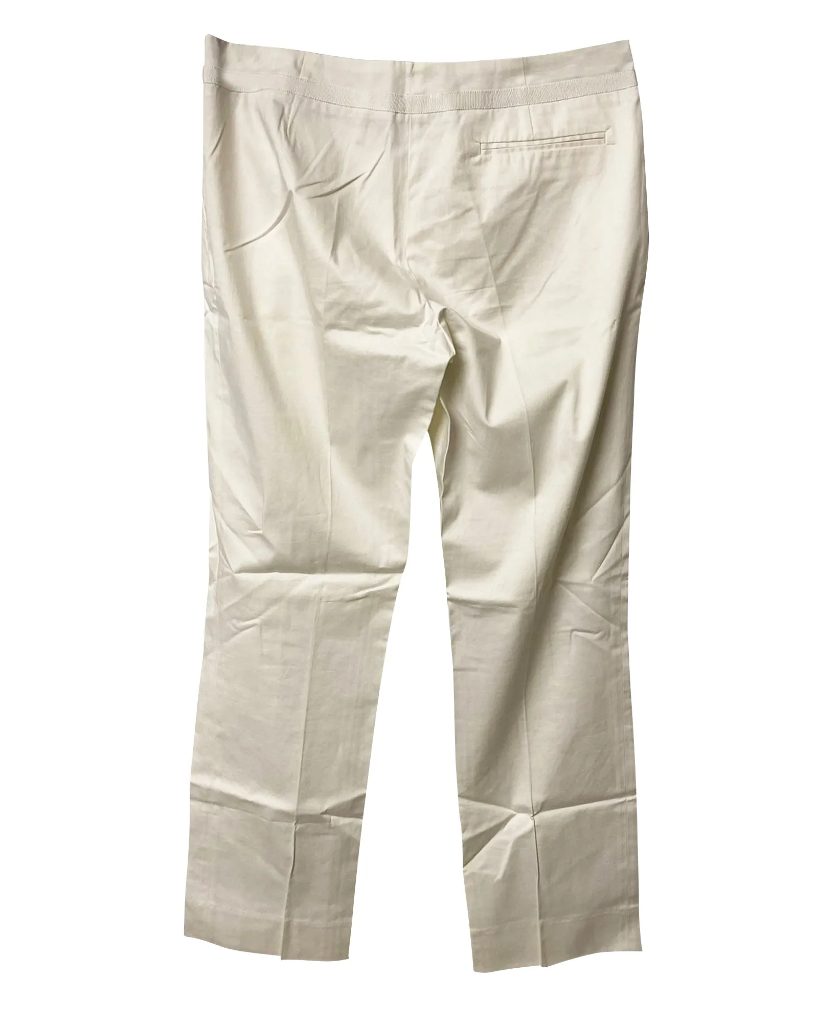 Salvatore Ferragamo White Trousers in White Silk