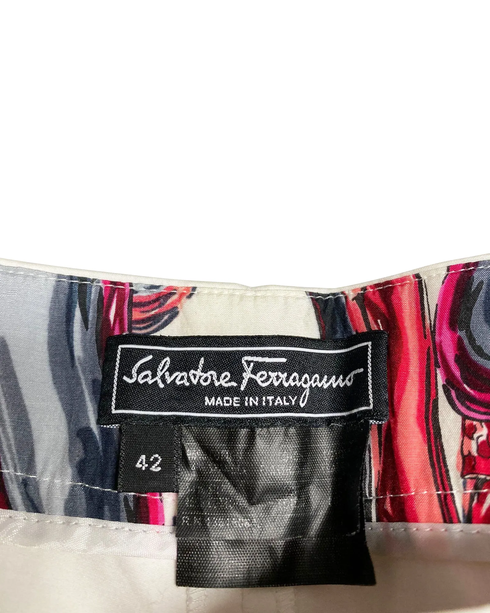 Salvatore Ferragamo White Trousers in White Silk