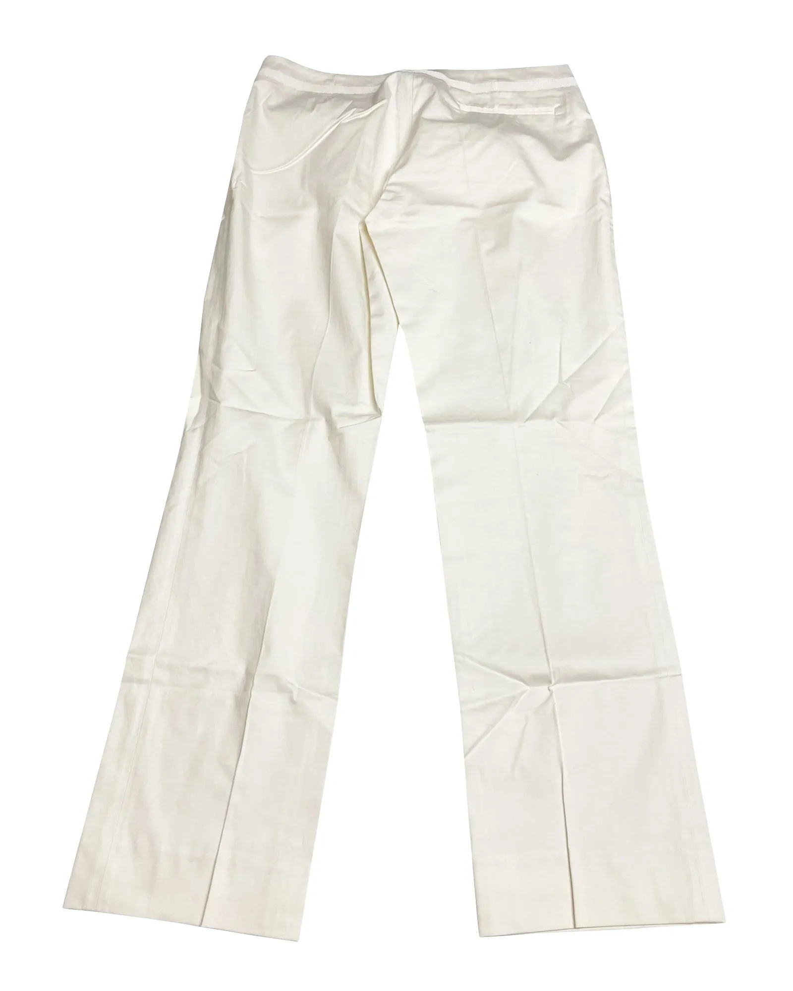Salvatore Ferragamo White Trousers in White Silk