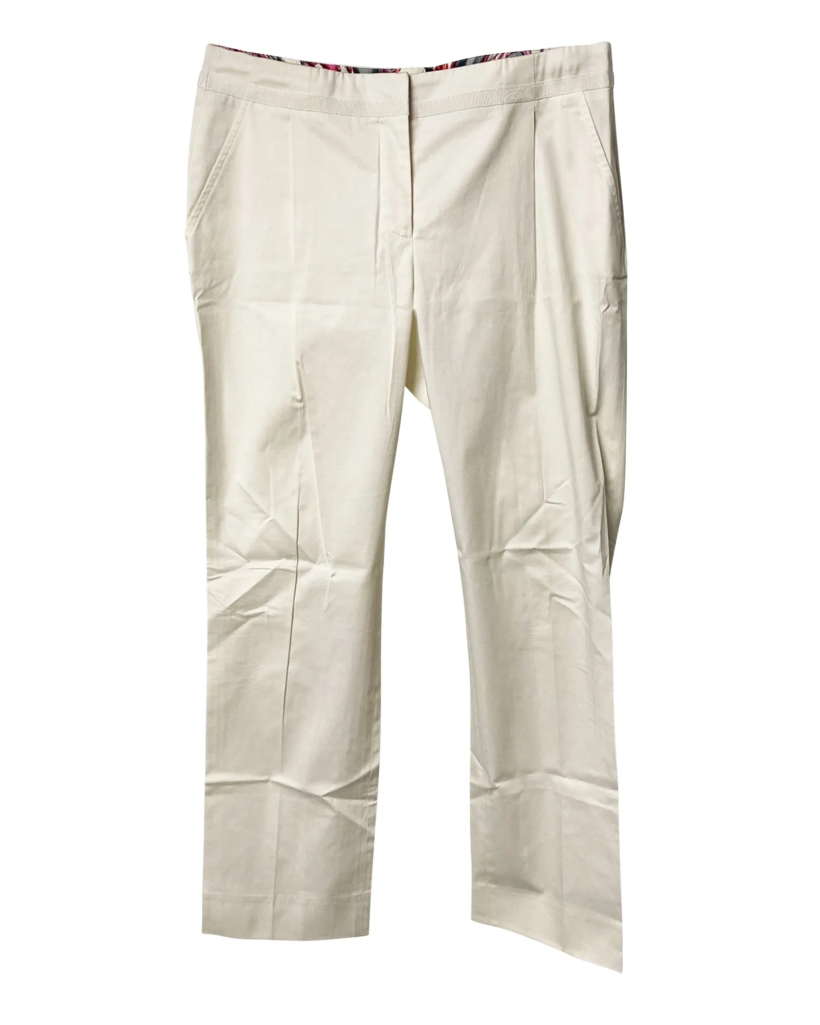 Salvatore Ferragamo White Trousers in White Silk
