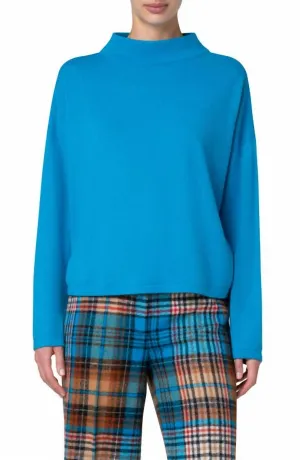 Sand-Up Collar Sweater In Blue