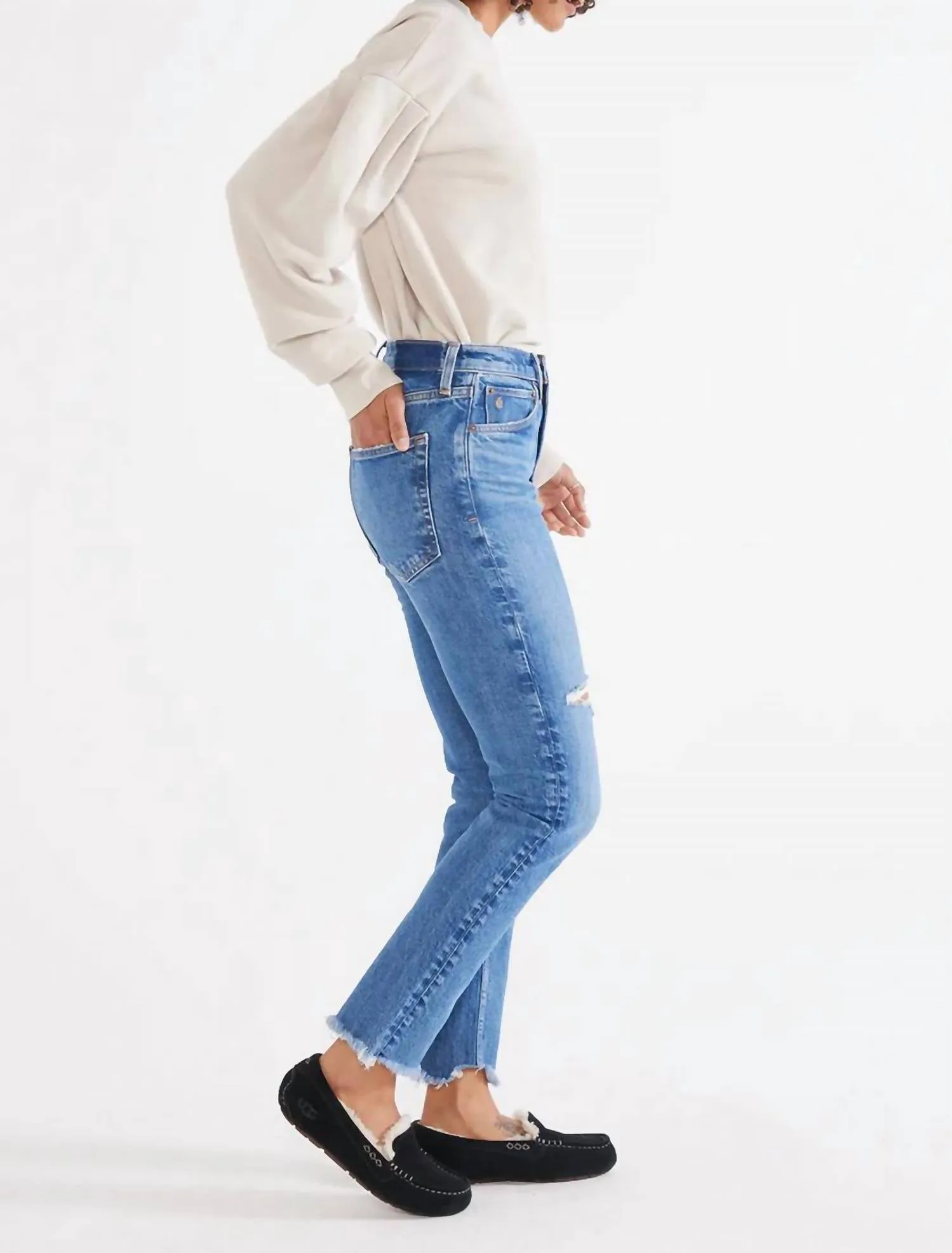 Scarlet Mid Rise Slim Pant In Midnight Frost