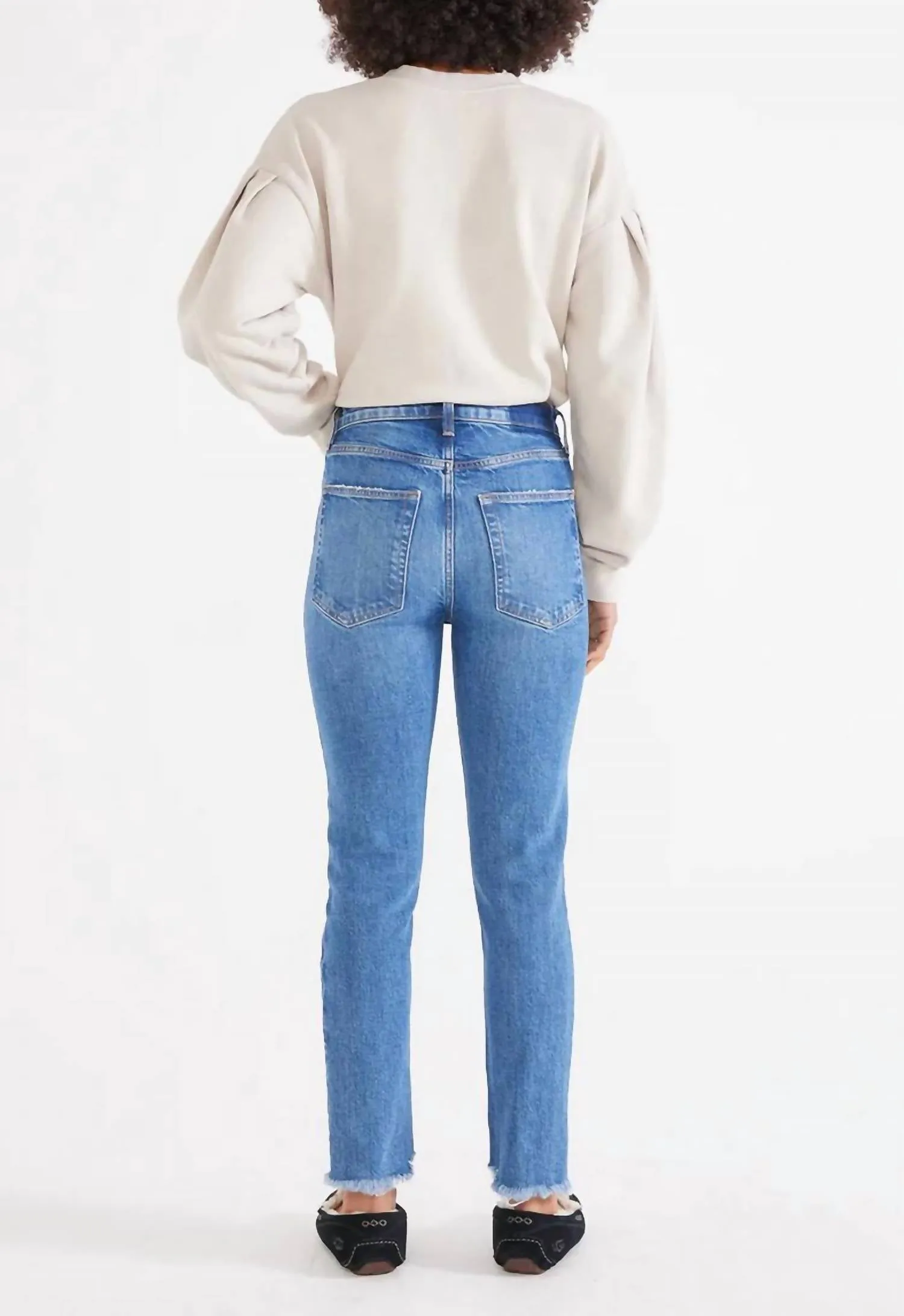 Scarlet Mid Rise Slim Pant In Midnight Frost