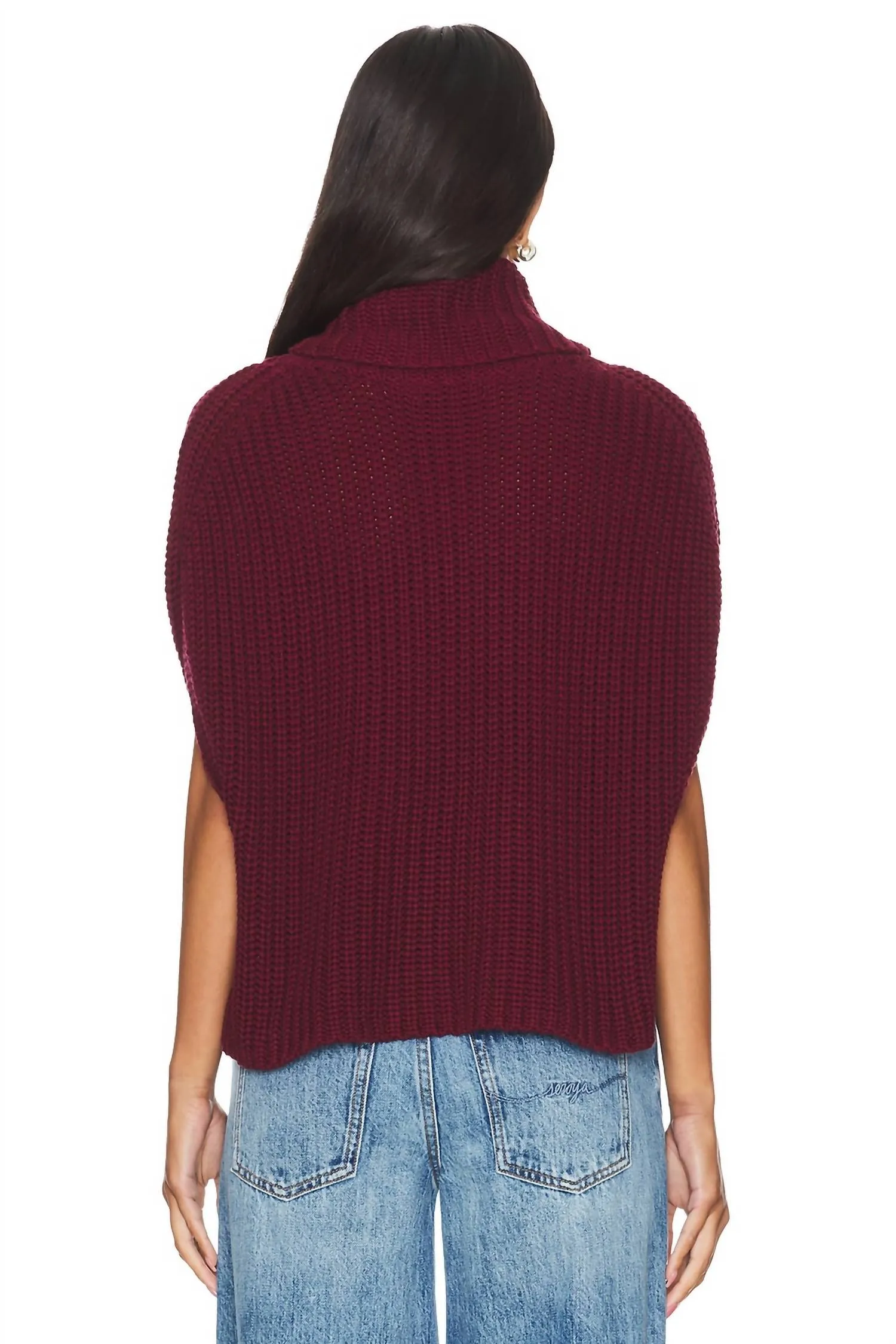 Senna Sleeveless Turtleneck Sweater In Chocolate