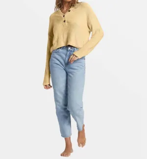 Shallow Waters Henley Sweater In Yek0-Retro Yellow