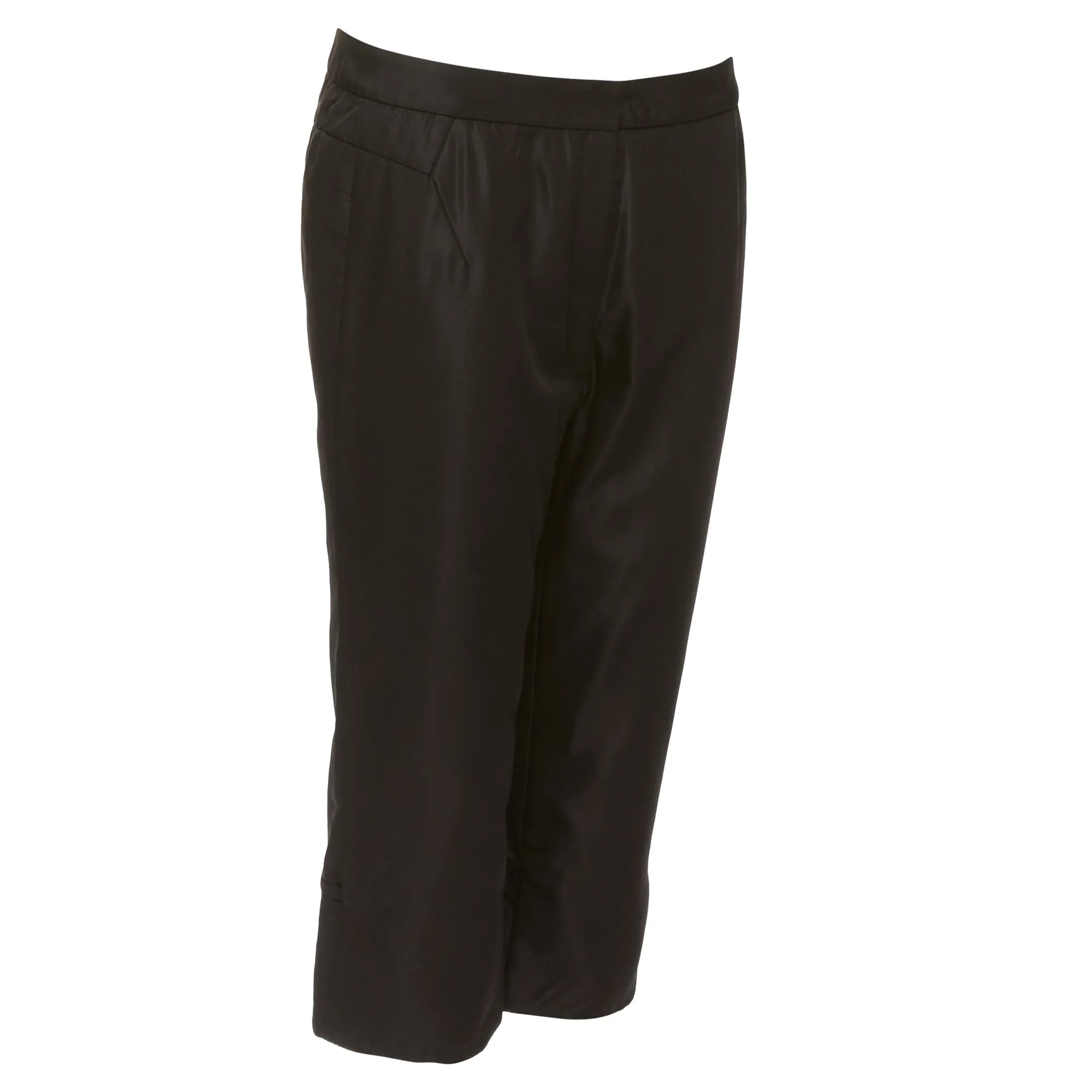 Shiatzy Chen Acetate Blend 3D Cut Back Slit Padded Cropped Pants