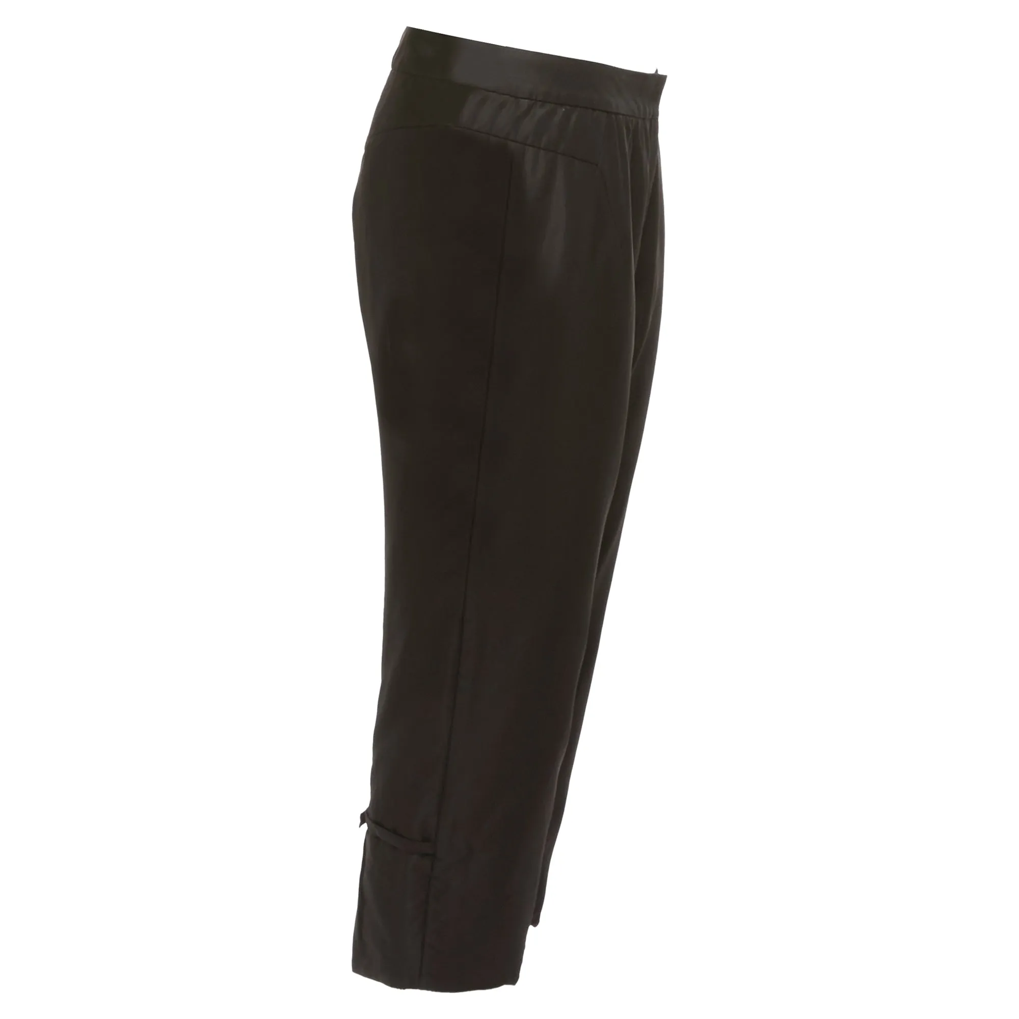 Shiatzy Chen Acetate Blend 3D Cut Back Slit Padded Cropped Pants