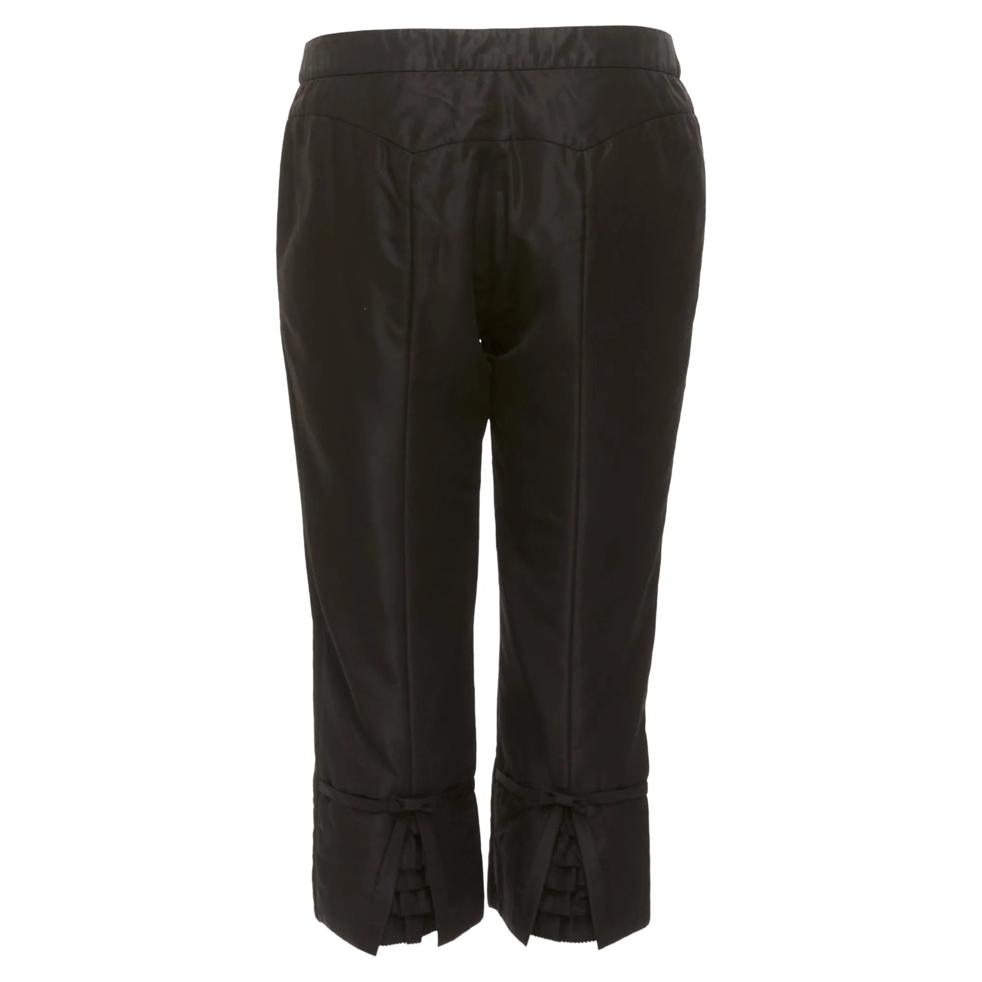 Shiatzy Chen Acetate Blend 3D Cut Back Slit Padded Cropped Pants