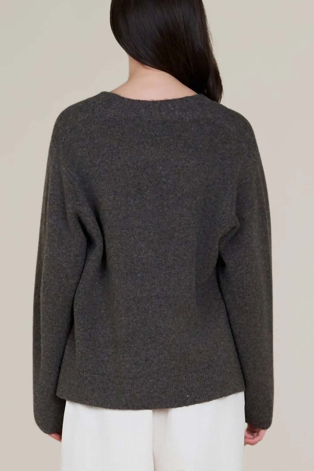 Side Vent Button Down Sweater In Black