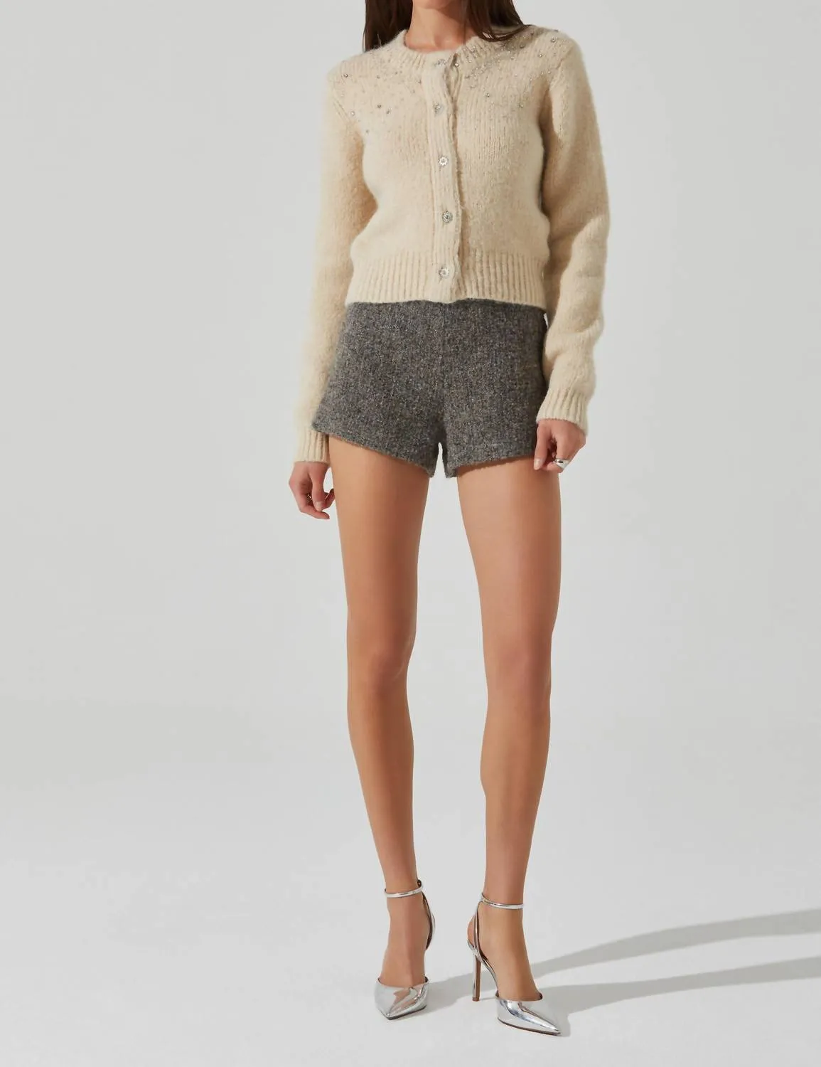 Sigourney Embellished Cardigan In Butter