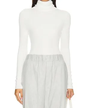 Silk Sweater Layering Turtleneck In Off White