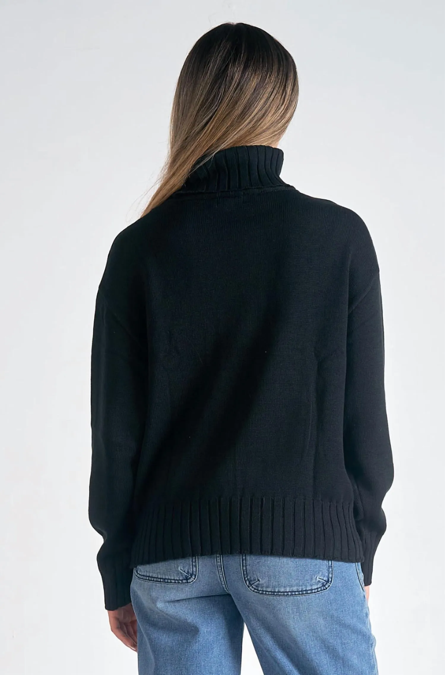 Ski Turtleneck Sweater In Black/cream