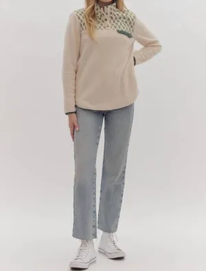 Snap Your Fingers Pullover In Beige