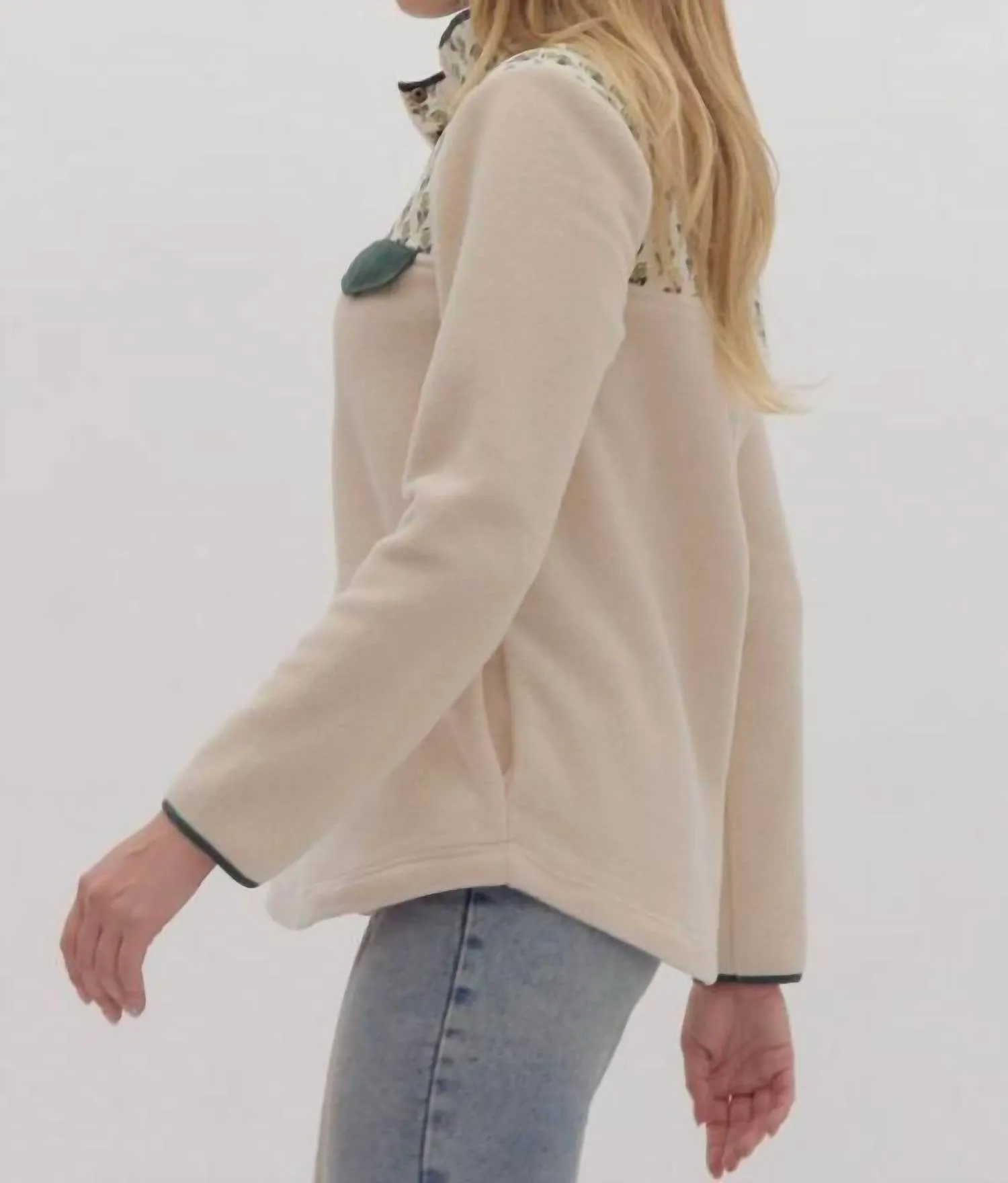 Snap Your Fingers Pullover In Beige