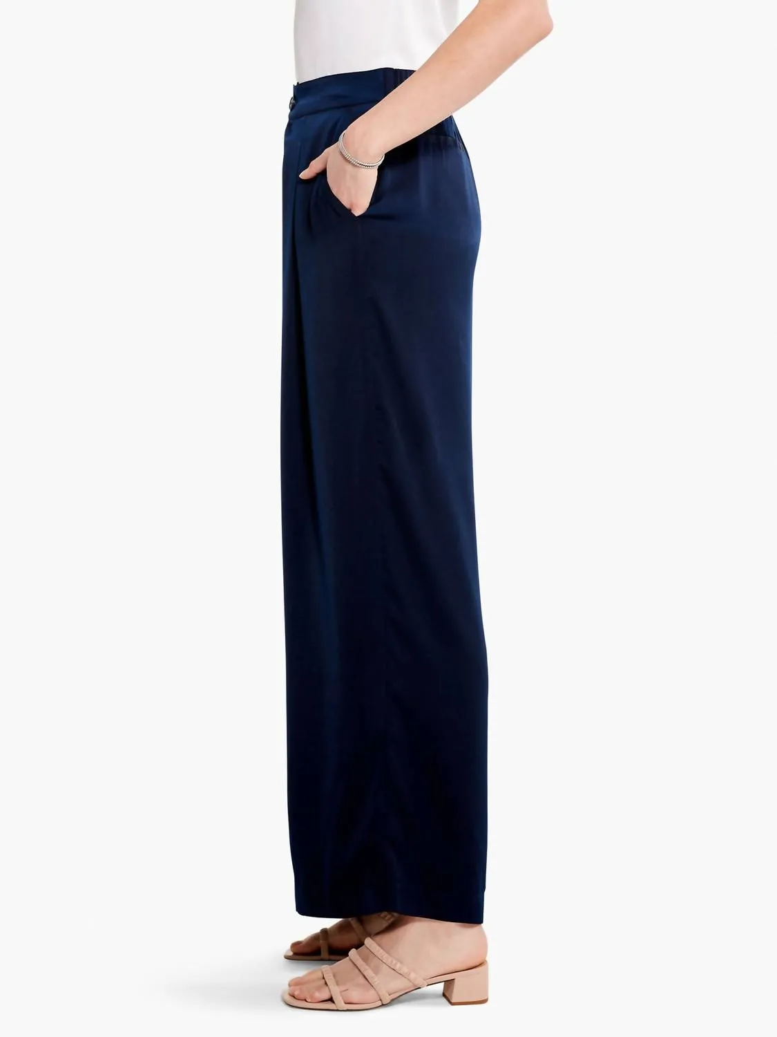 Soft Drape Wide-Leg Pant In Dark Indigo