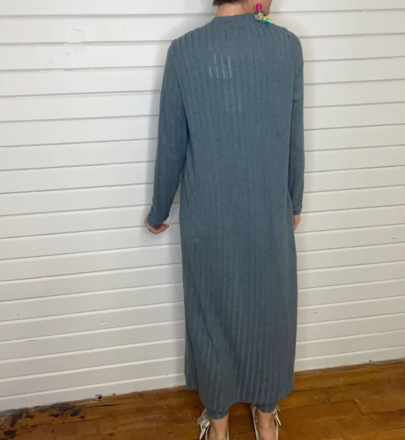 Sondra Duster Cardigan In Blue