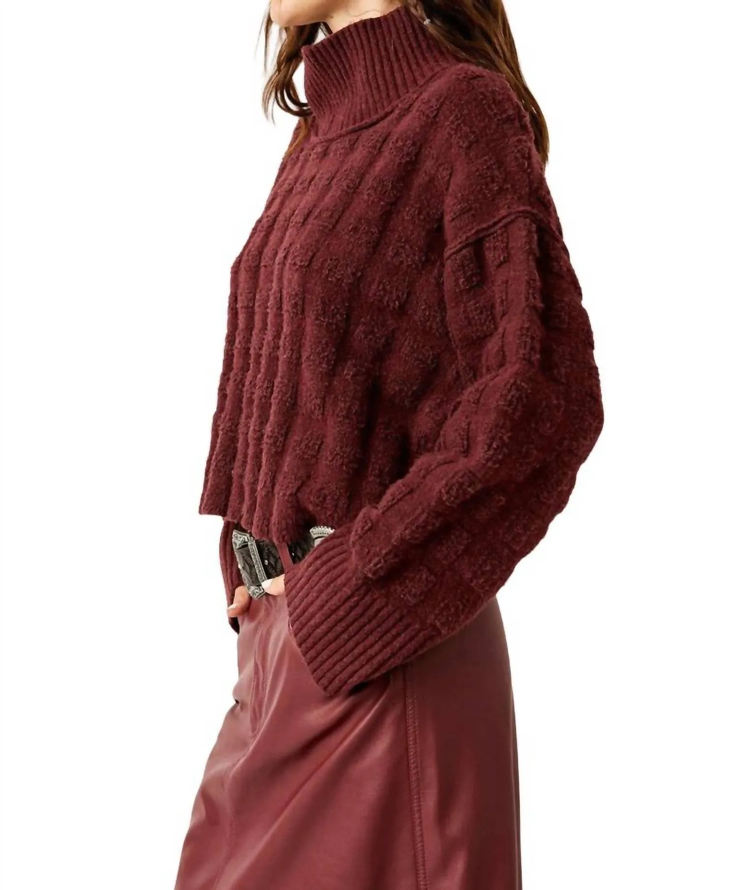 Soul Searcher Moc Sweater In Wine
