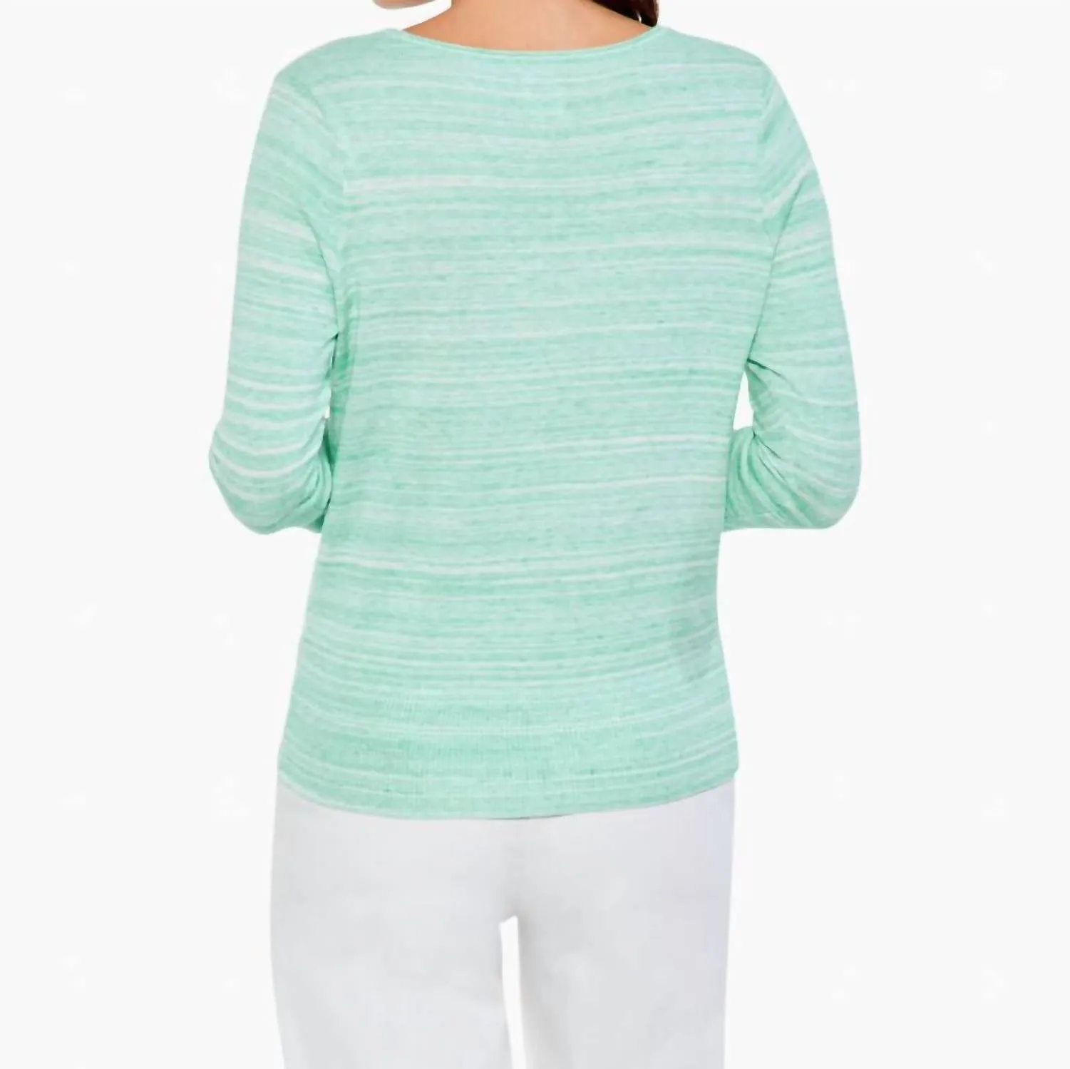 Spacedye Vital Twist Sweater In Green Mix