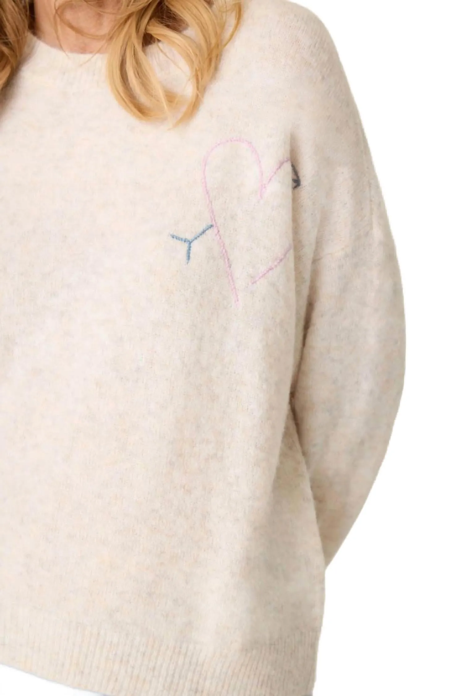 Spread Love Long Sleeve Sweater In Oatmeal