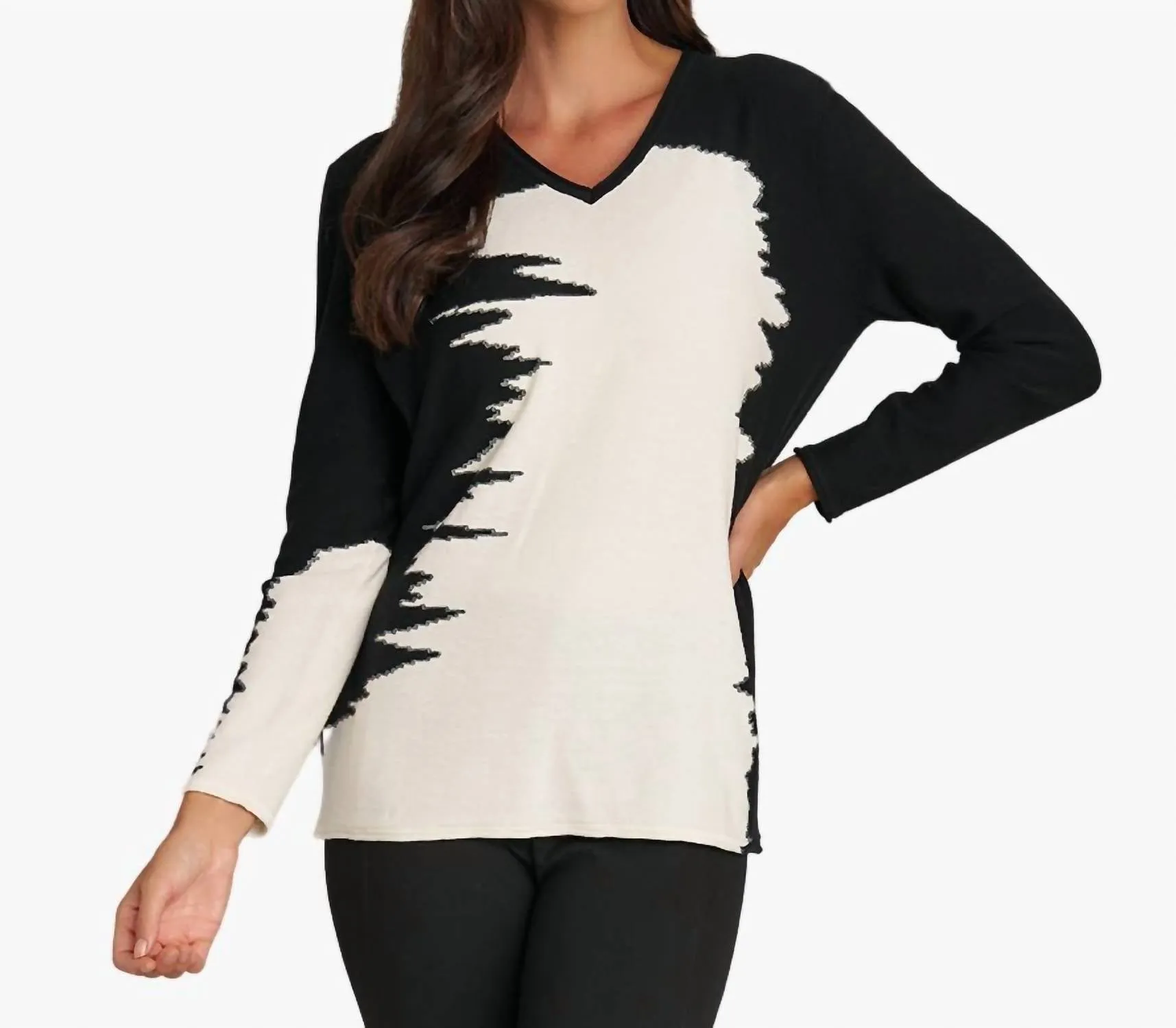Statement Sweater In Black/ Ivory
