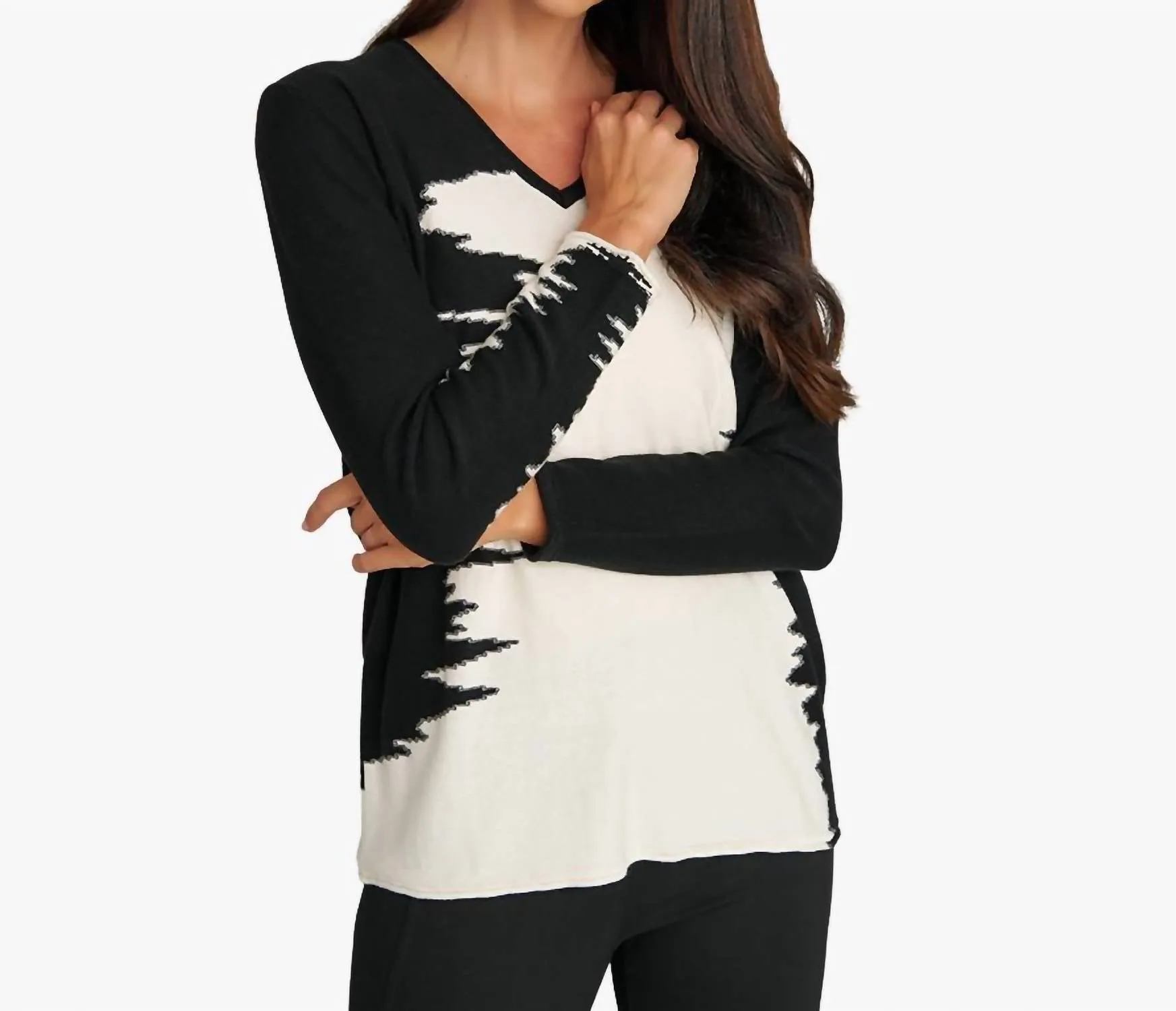 Statement Sweater In Black/ Ivory
