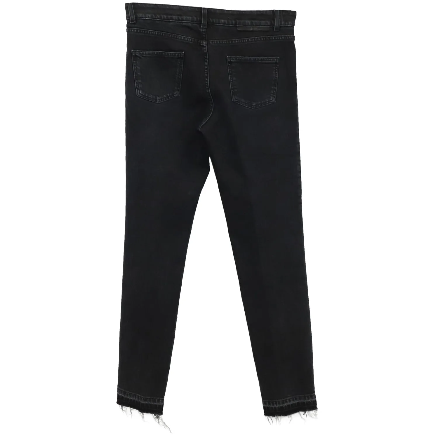 Stella McCartney Raw Hem Jeans in Black Cotton Denim