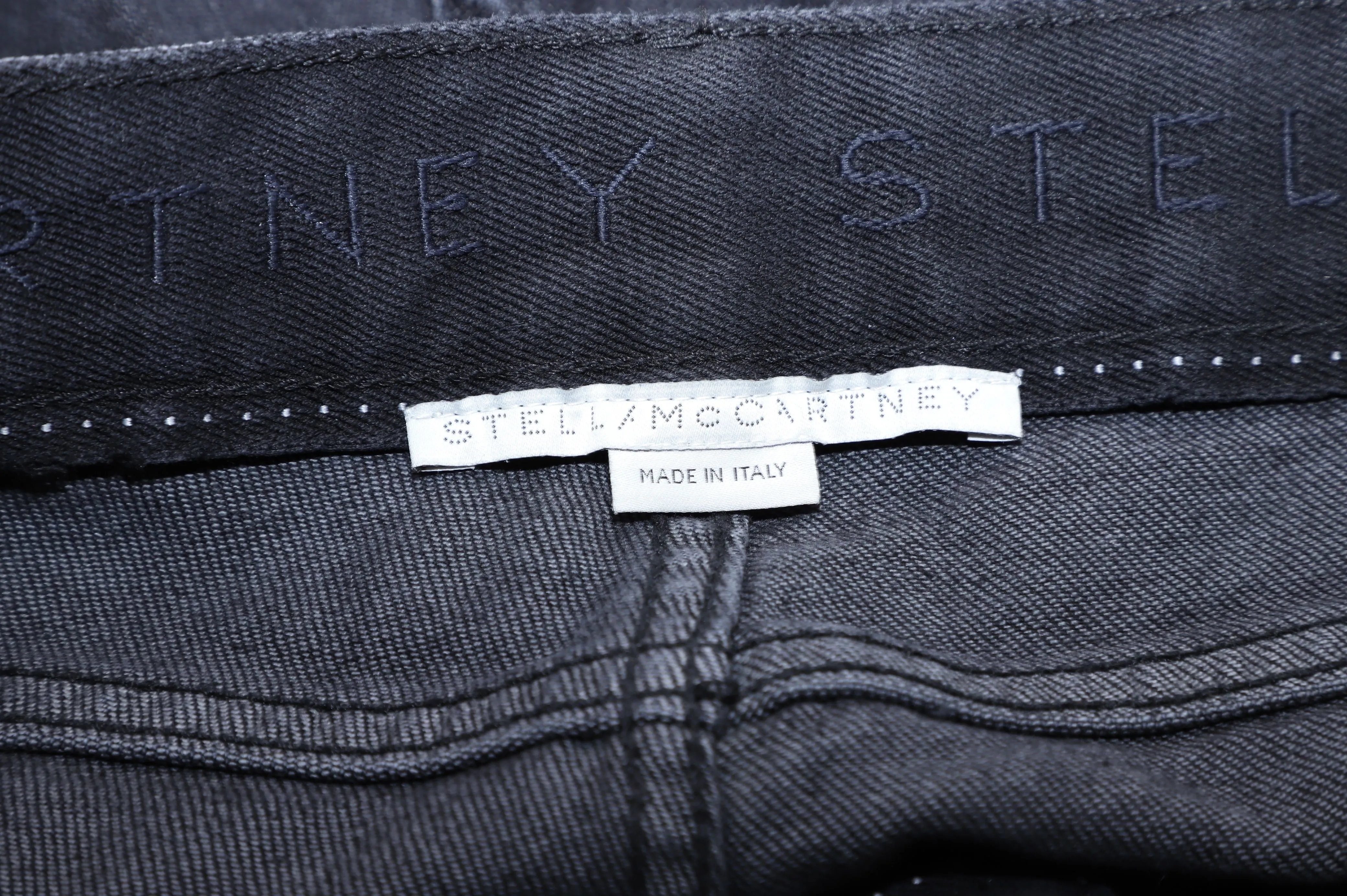 Stella McCartney Raw Hem Jeans in Black Cotton Denim