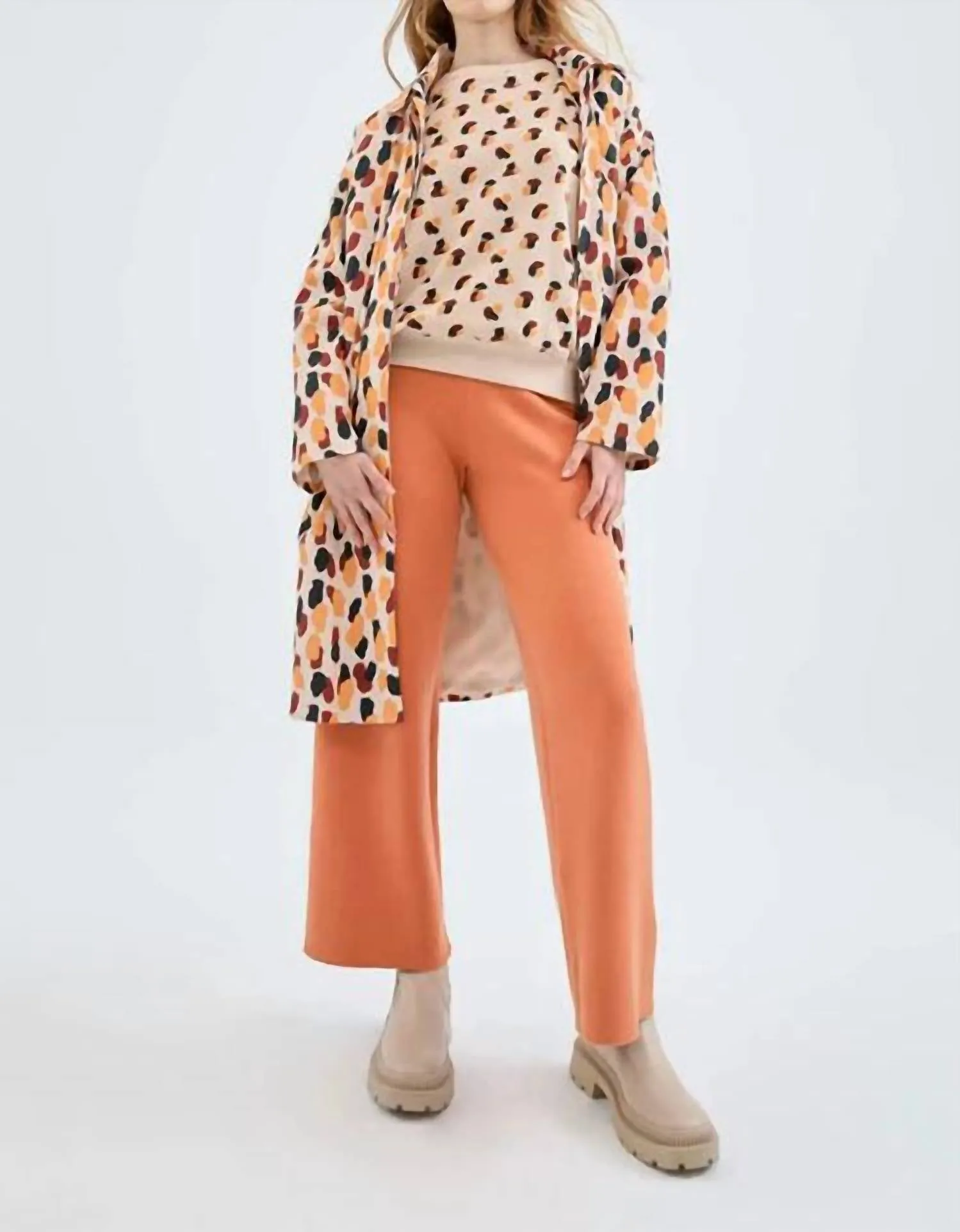 Straight Leg Pants In Orange