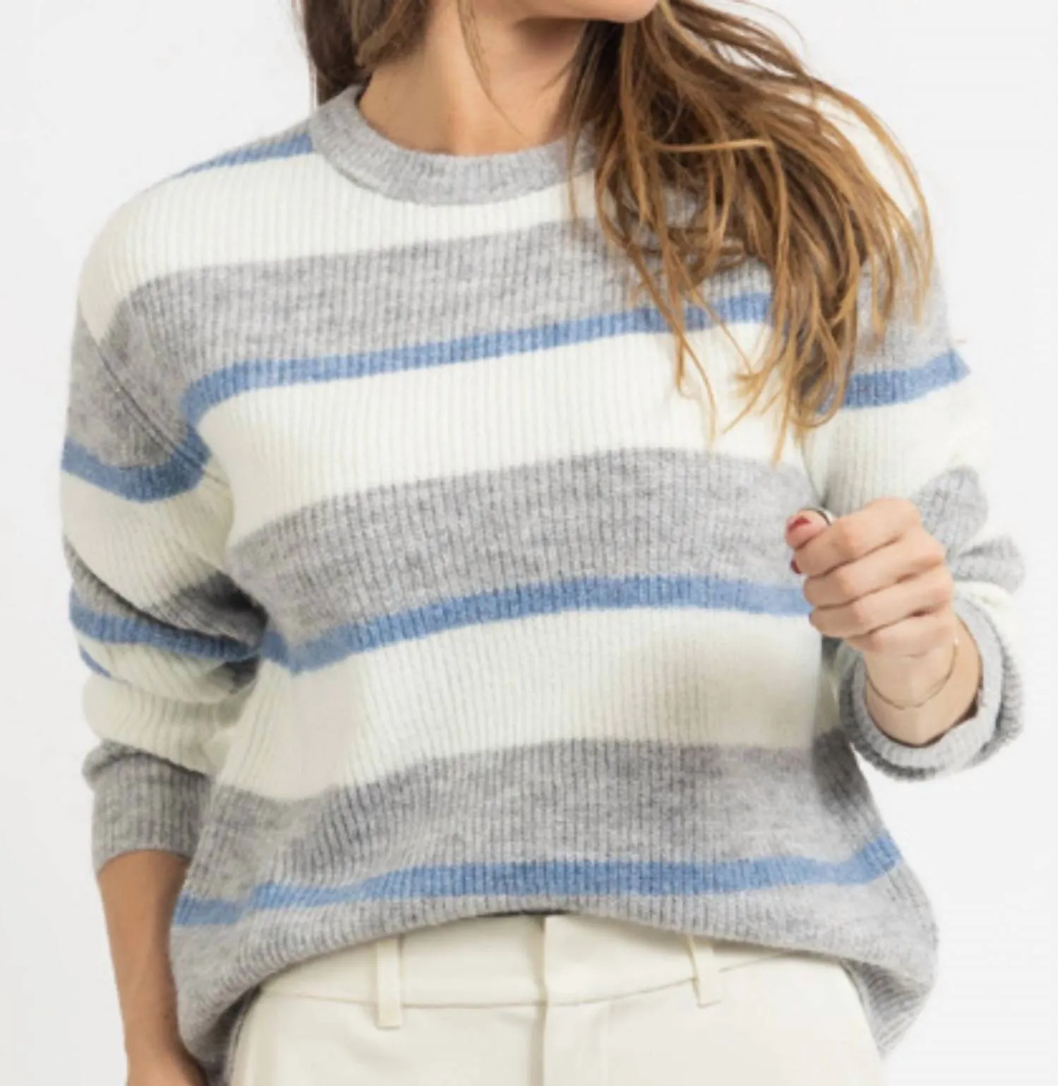 Striped Sweater In Frosty