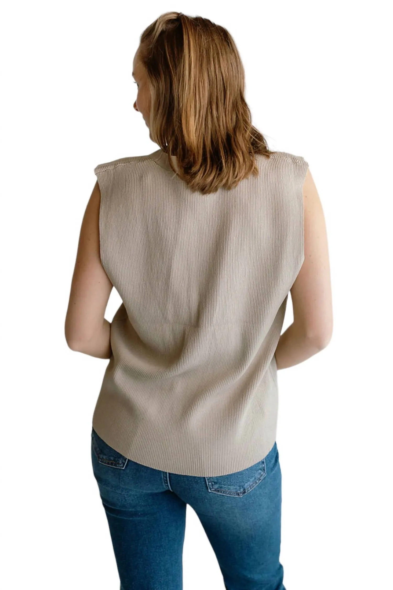 Summer Sweater Vest In Greige