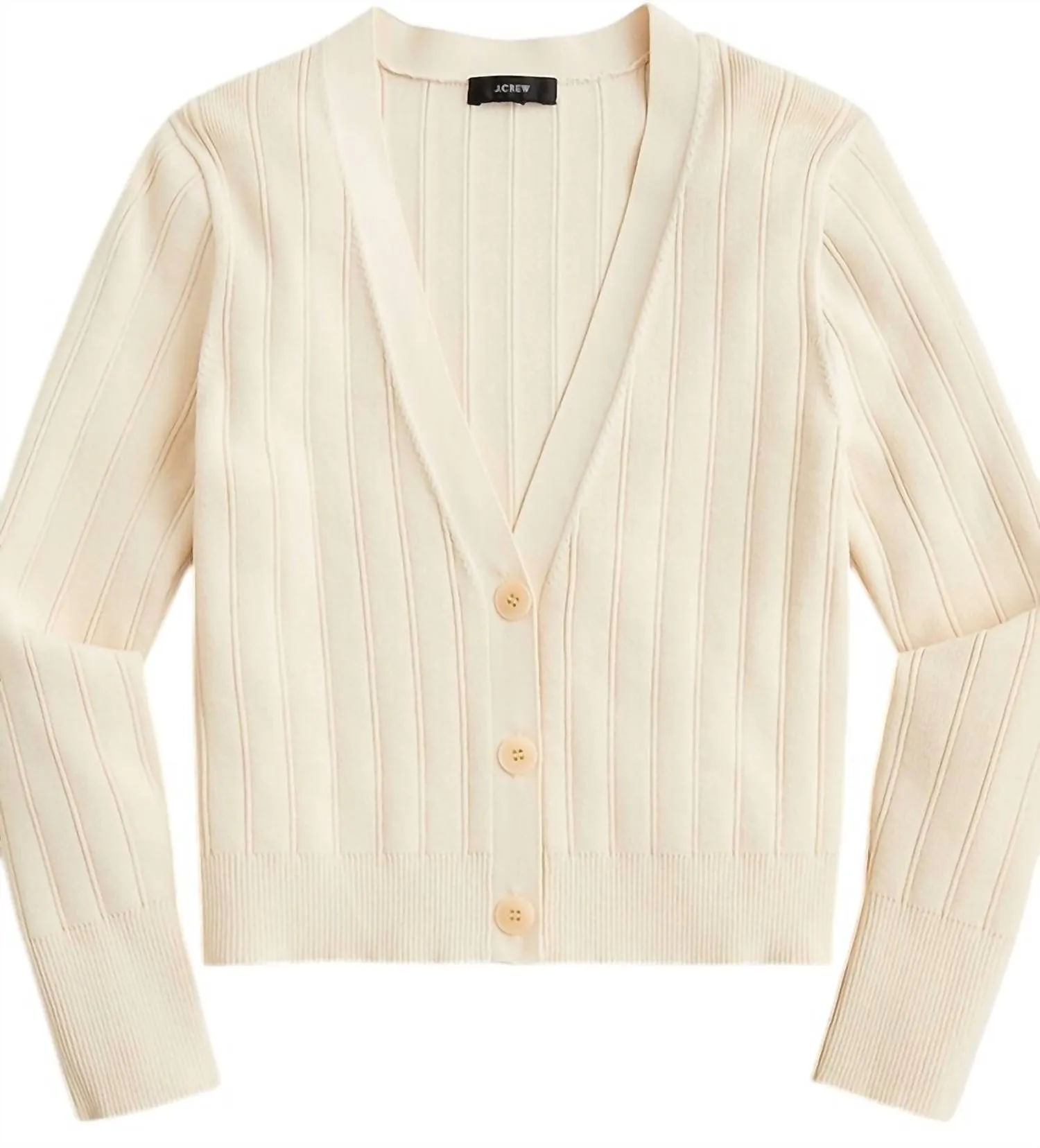 Supersculpt V-Neck Cardigan Sweater In Ivory