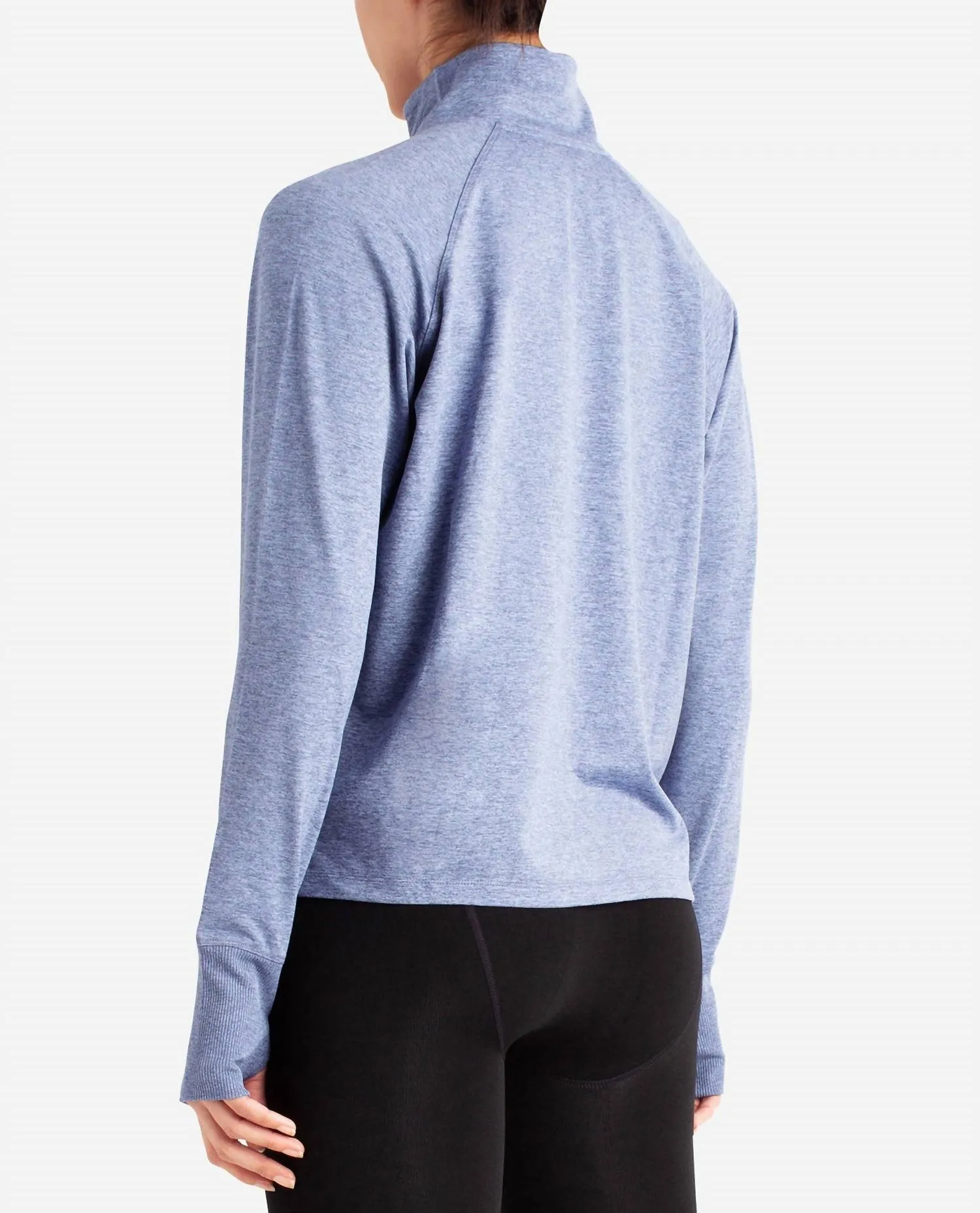 Supersoft Quarter Zip Pullover Sweatshirt In Stonewash Melange