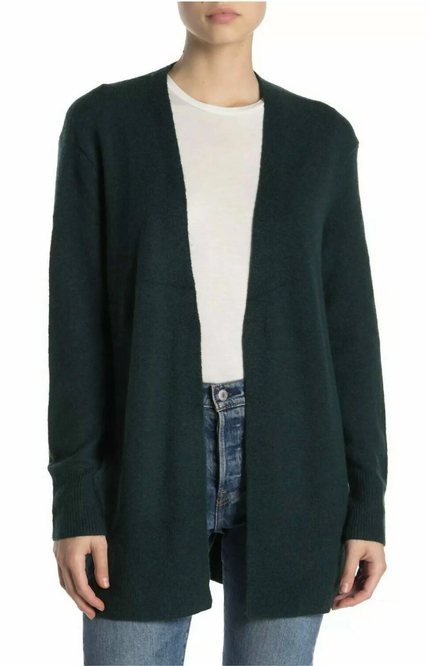 Sweater Cozy Walker Long Cardigan In Smoky Spruce Green