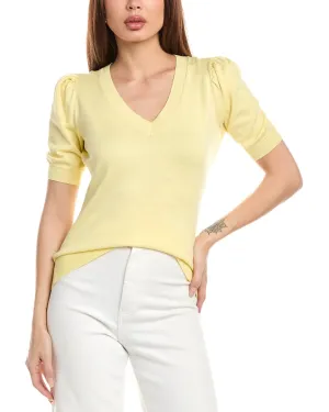T Tahari Elbow Puff Sleeve Jersey Sweater