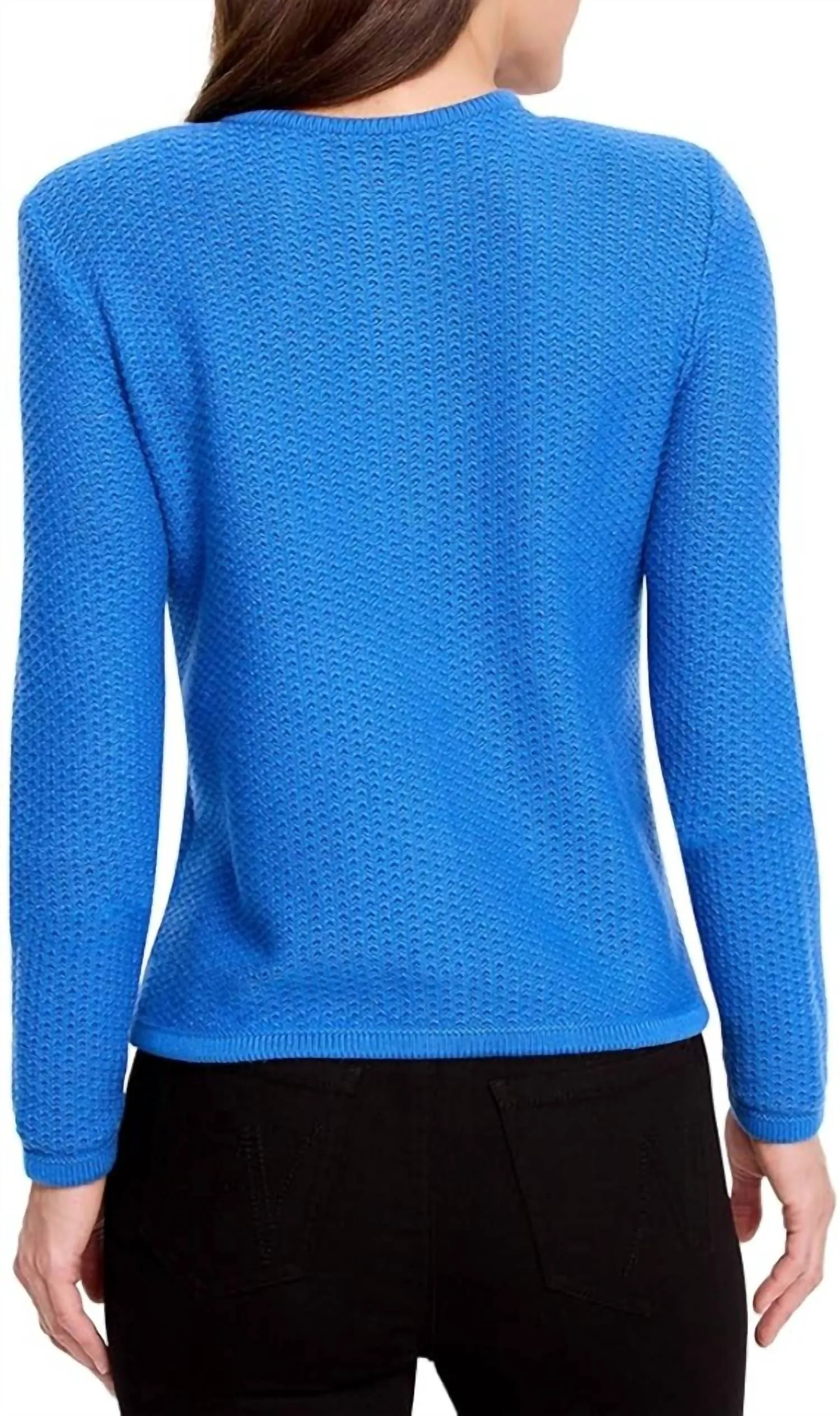 Textured Sweater Jacket In Sapphire