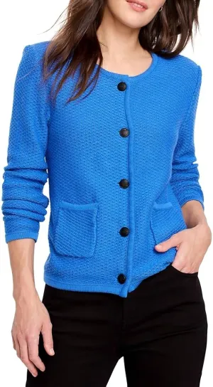 Textured Sweater Jacket In Sapphire
