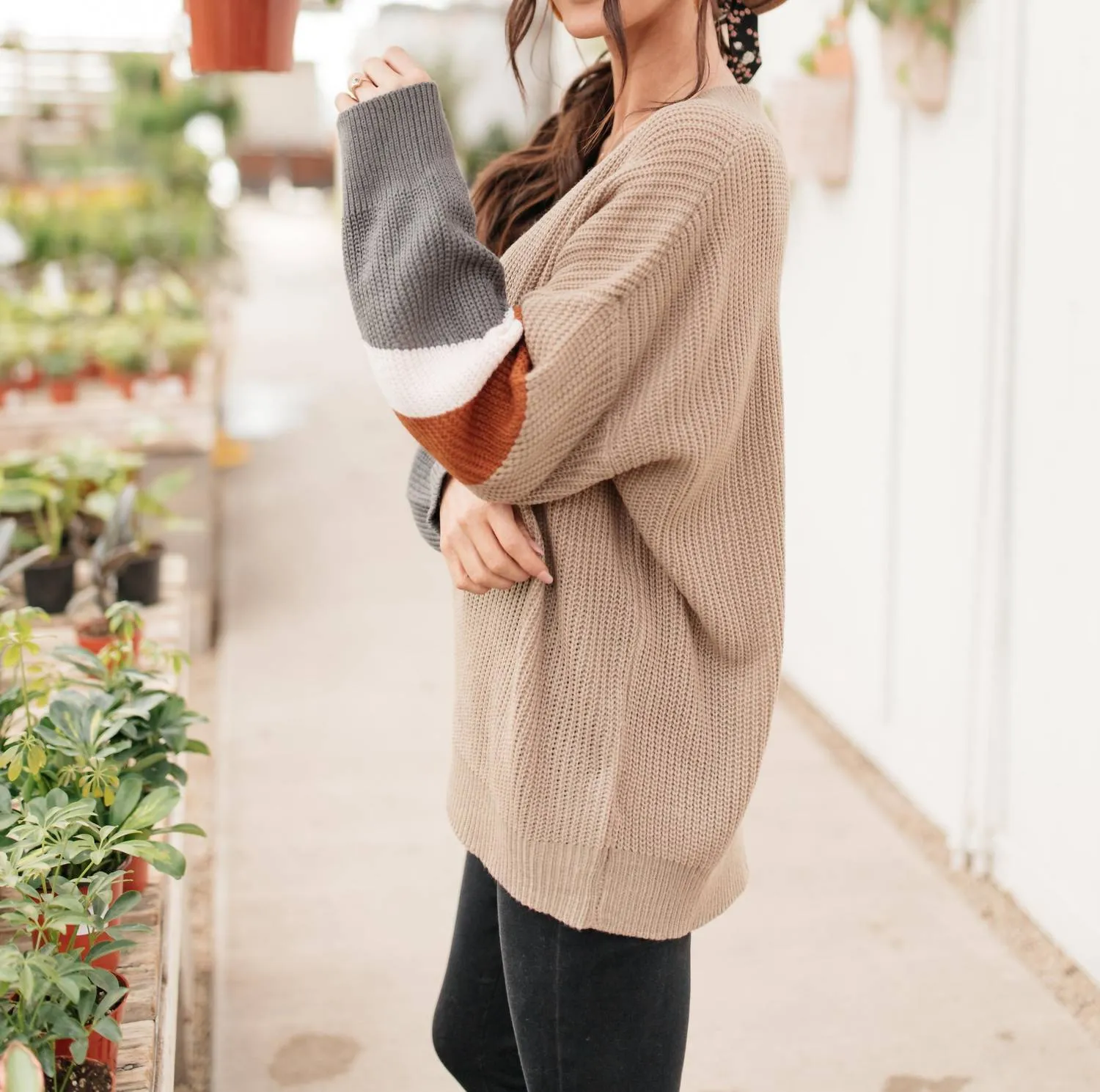 The Edge Of Your Sleeve Sweater In Taupe