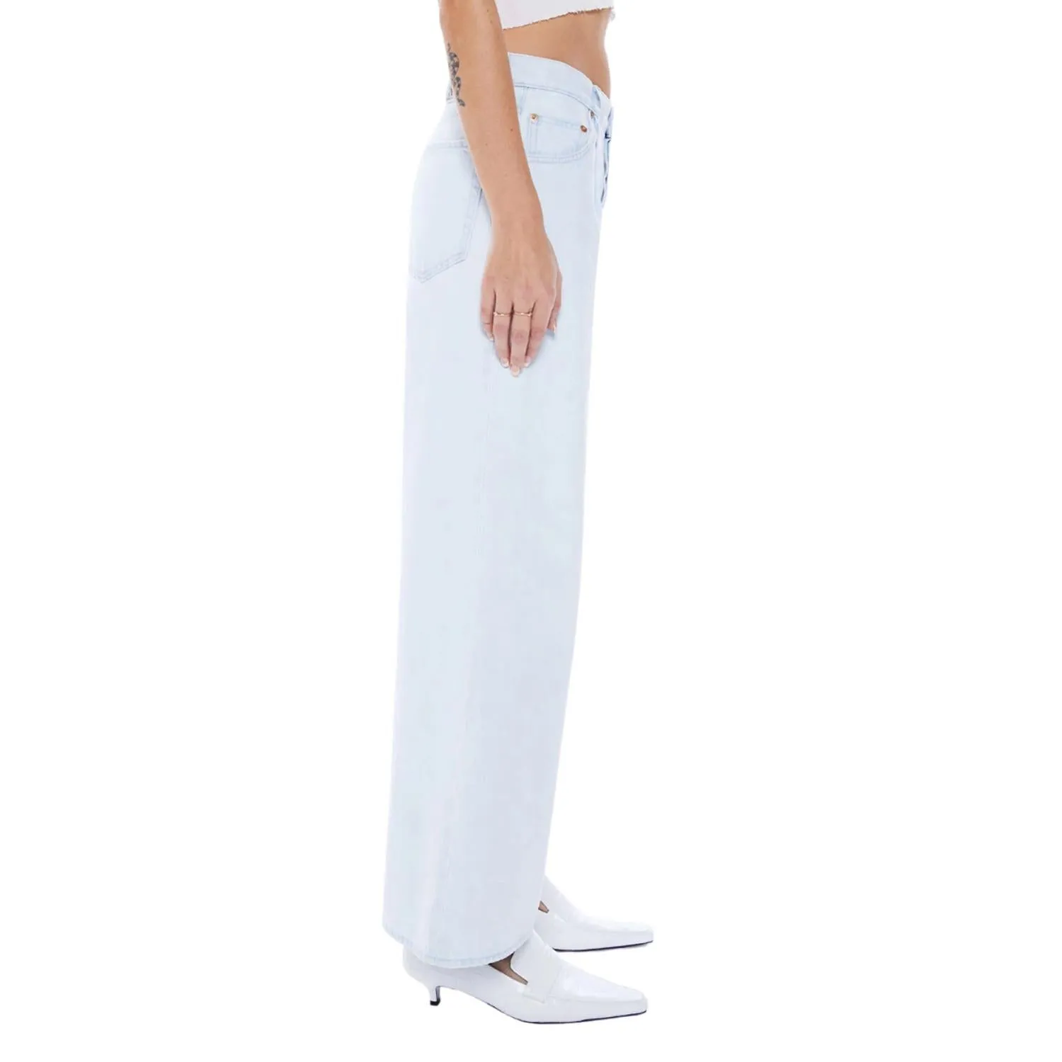 The Pleated Double Dip Puddle Jeans In Blue Slushie