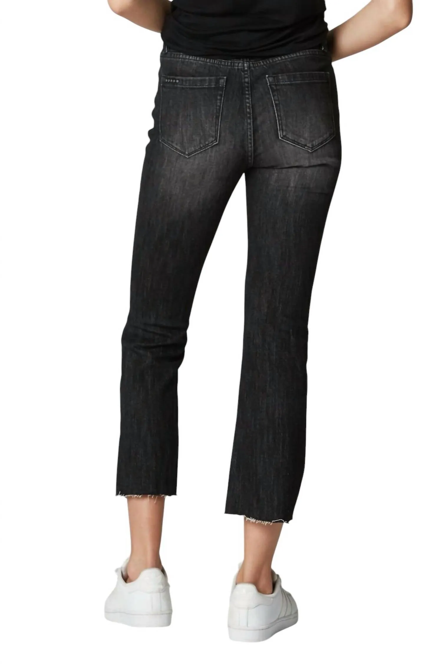 The Varick Cropped Flare Distressed Jean In Barracuda