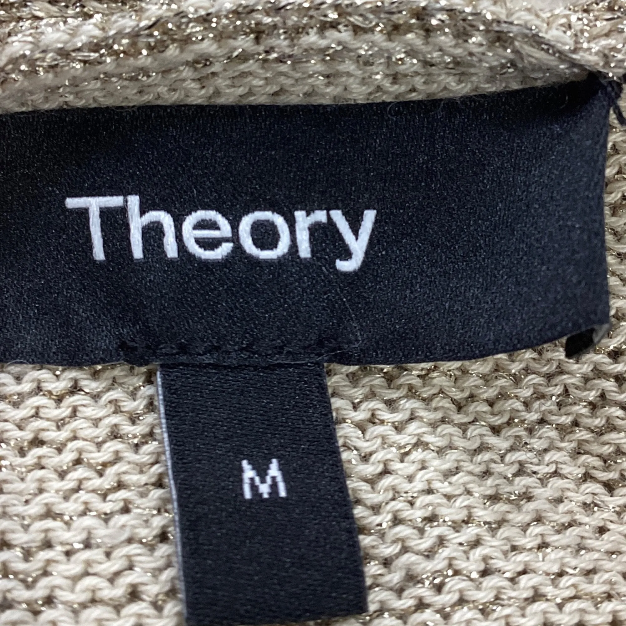 Theory Classic Cardigan in Light Gold Cupro