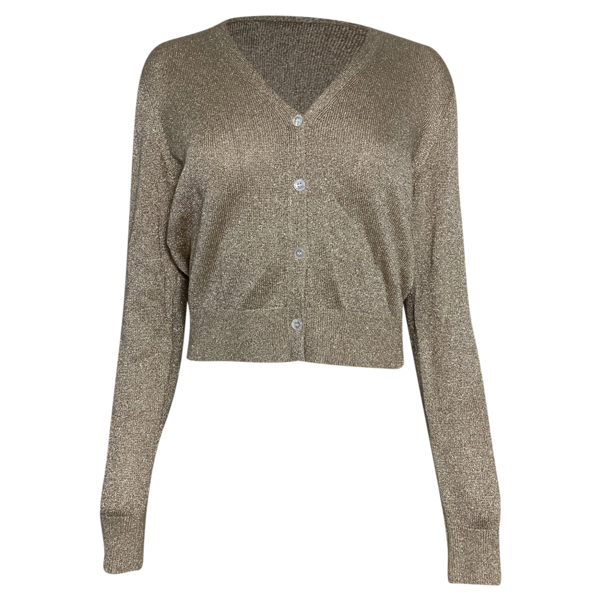 Theory Classic Cardigan in Light Gold Cupro