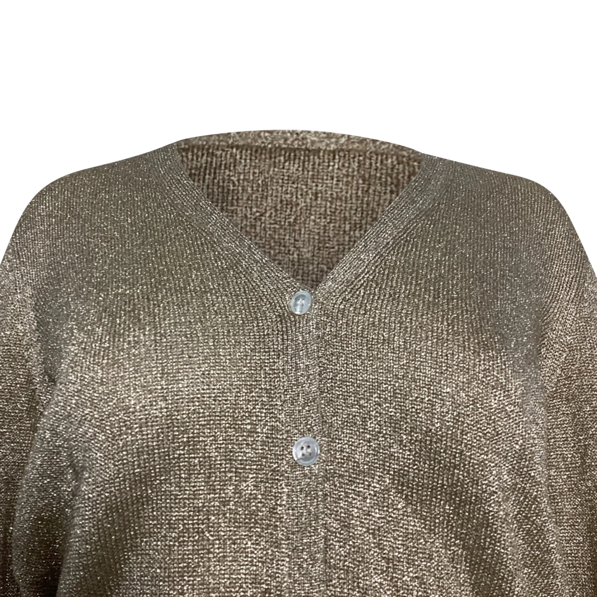 Theory Classic Cardigan in Light Gold Cupro