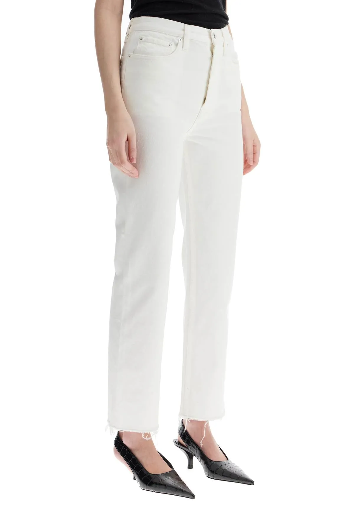 Toteme Women's Off- Organic Cotton Jeans With Frayed Hem