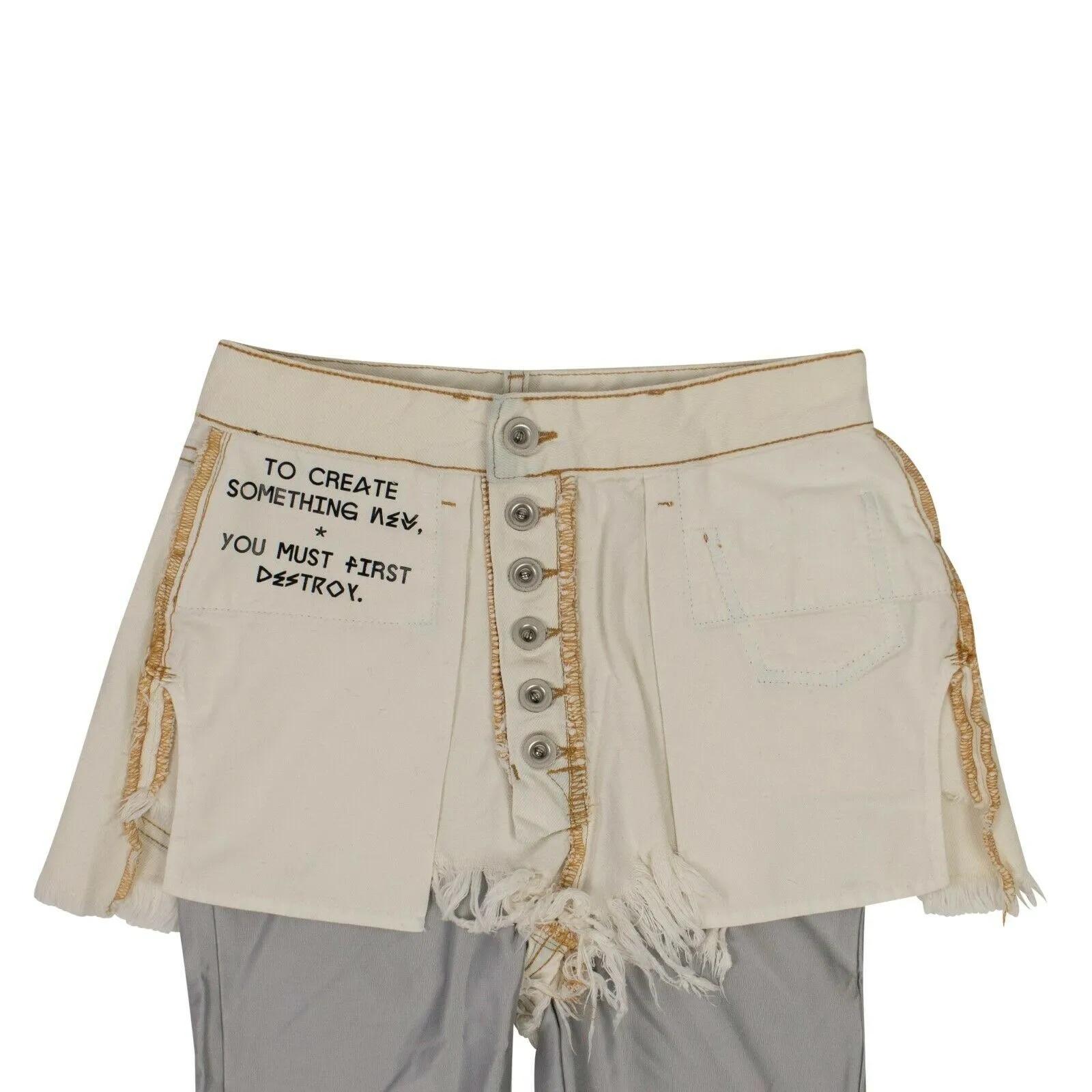 Unravel Project Reverse Shorts Layestretch Leggings - White
